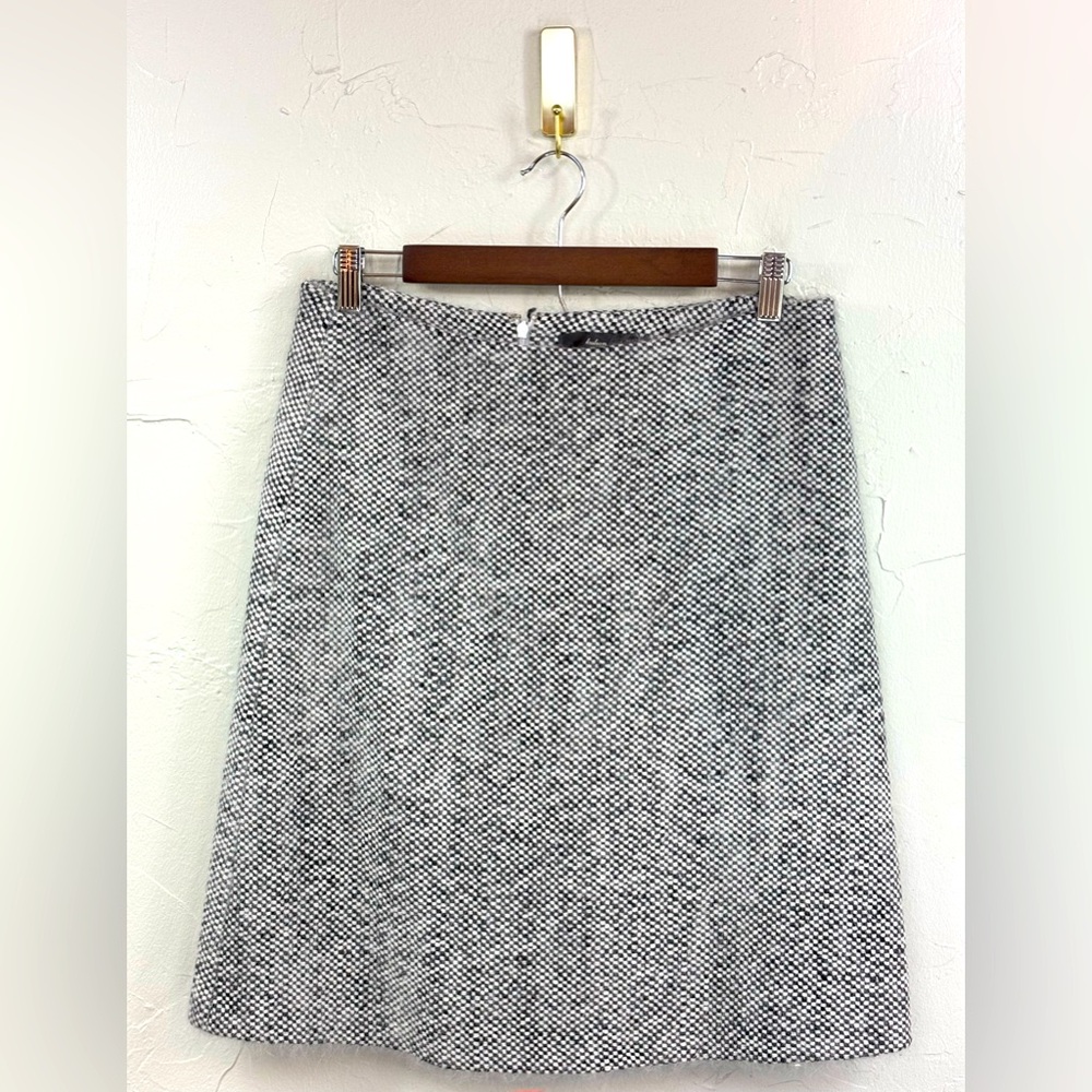 KULSON Angora Wool Skirt Made In Italy Size Italian 44‎ US 8 Black White Office